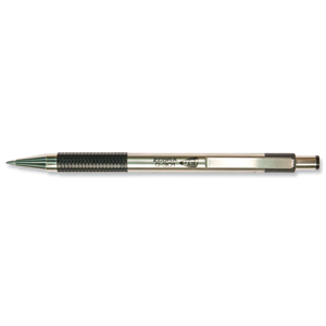 Zebra G-301Gel Ink Ball Pen Stainless Steel Medium Black Ref 20731