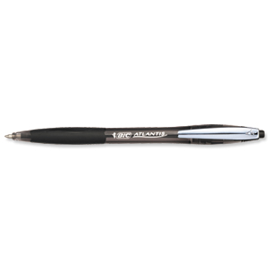 Bic Atlantis Premium Ball Pen Retractable Rubber Grip 1.0mm Black Ref 902133 [Pack 12]