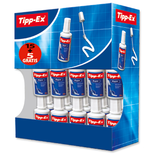 Tipp-Ex Rapid Correction Fluid Fast-drying 20ml White Ref 895950 [Pack 15 & 5]