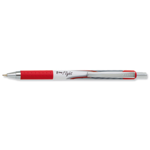 Zebra Z-Grip Flight Ball Pen Medium Red Ref 01375 [Pack 12]