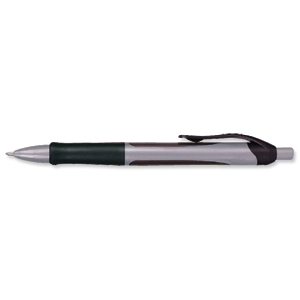 Zebra Orbitz Retractable Rollerball Gel Ink Pen Medium 0.7mm Tip 0.5mm Line Black Ref AH812BK [Pack 12]