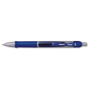 Zebra Orbitz Retractable Rollerball Gel Ink Pen Medium 0.7mm Tip 0.5mm Line Blue Ref AH812BL [Pack 12]