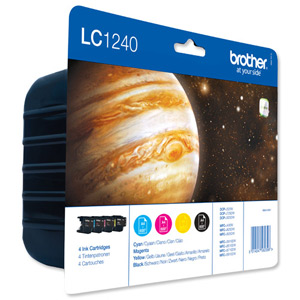 Brother Inkjet Cartridge Value Pack Page Life 2400pp Black/Cyan/Magenta/Yellow Ref LC1240VALBP [Pack 4]