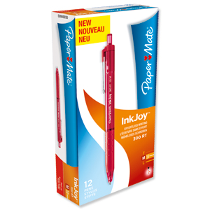 Paper Mate InkJoy 300 RT Ball Pen 1.0mm Tip Red Ref S0959930 [Pack 12]