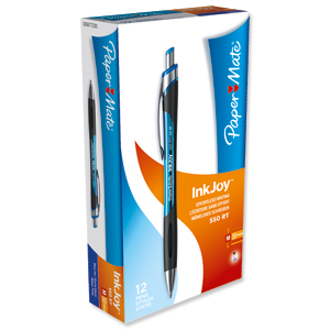 Paper Mate InkJoy 550 RT Ball Pen 1.0mm Tip Blue RefS0977220 [Pack 12]