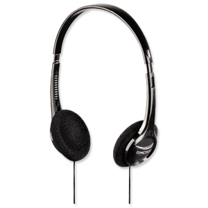 Computer Headset Padded Volume Control 2.5m Cable Black