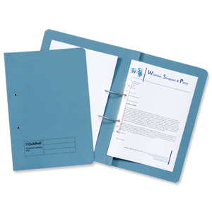 Guildhall Transfer Spring File 420gsm Pocket Foolscap Blue Ref 211/6000Z [Pack 25]