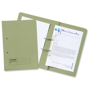 Guildhall Transfer Spring File 420gsm Pocket Foolscap Green 211/6002Z [Pack 25]