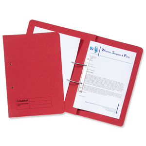 Guildhall Transfer Spring File 420gsm Pocket Foolscap Red 211/6005Z [Pack 25]