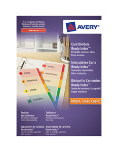 Avery ReadyIndex Dividers L7451-5 A4 5-Part Plain Tabs Ref 1970501