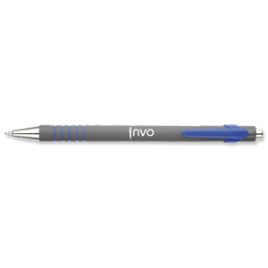 Ball Pen Retractable Tip 0.7mm Line 0.4mm Blue Ref KB309600Blu [Pack 12]