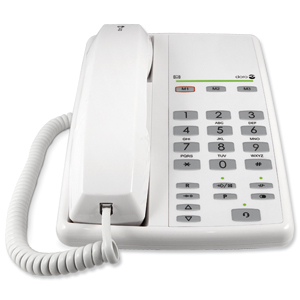 Doro AUB 200 Business Telephone Corded for PBX 13 Memories White Ref 3459