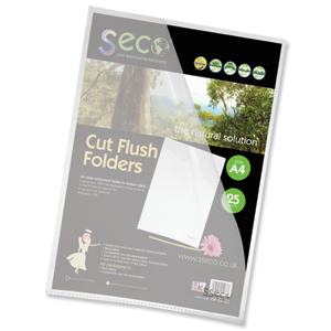 SSeco Oxo-Bio Cut Flush Folder A4 Clear Ref LSF-25 [Pack 25]