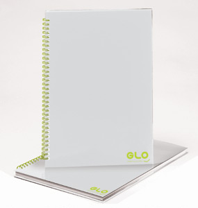 GLO Twin Wire Notebook 140pp 90gsm A4 White Cover [Pack 3]