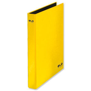 GLO Ring Binders 2 O-Ring Size 25mm A4 Lemon [Pack 3] Ident: 216X