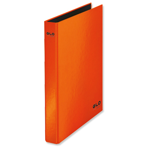 GLO Ring Binders 2 O-Ring Size 25mm A4 Orange [Pack 3] Ident: 216X