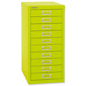 Bisley GLO SoHo Multidrawer Cabinet 10-Drawer H590mm Green Ref H2910NL Lime