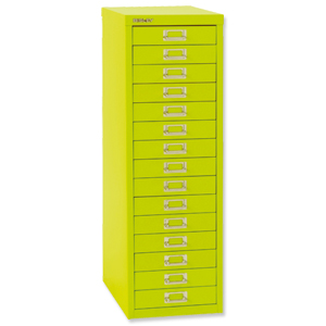 Bisley GLO SoHo Multidrawer Cabinet 15-Drawer H860mm Green Ref H3915NL Lime
