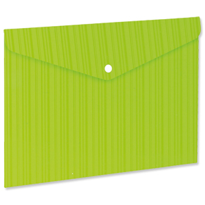 GLO Popper Wallets Polypropylene A4 Green [Pack 3]