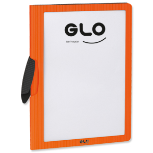 GLO Report File Clip Close A4 Orange [Pack 12]