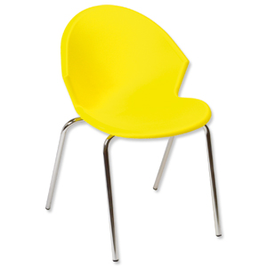 Trexus GLO PS90 Stacking Chair Back H450mm Seat W530xD580xH780mm Lemon