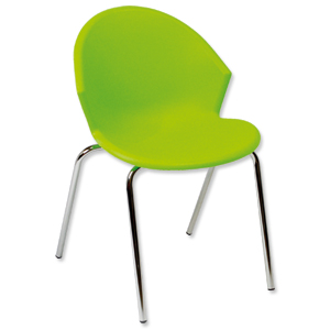 Trexus GLO PS90 Stacking Chair Back H450mm Seat W530xD580xH780mm Green