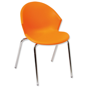 Trexus GLO PS90 Stacking Chair Back H450mm Seat W530xD580xH780mm Orange