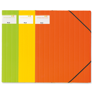 GLO Elasticated Polypropylene Folder A4 Assorted [Pack 12]