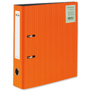 GLO Lever Arch File Polypropylene A4 Orange [Pack 10]