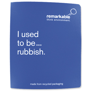 Remarkable Recycled Packaging Ring Binder 2 O-Ring Size 25mm A4 Blue [Pack 10]