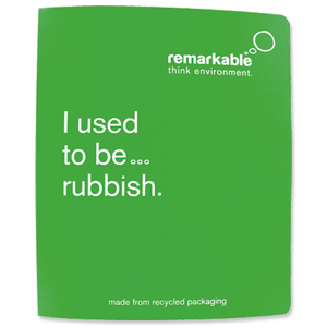 Remarkable Recycled Packaging Ring Binder 2 O-Ring Size 25mm A4 Green [Pack 10]