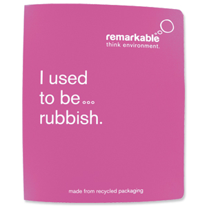 Remarkable Recycled Packaging Ring Binder 2 O-Ring Size 25mm A4 Pink [Pack 10]
