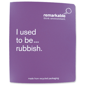Remarkable Recycled Packaging Ring Binder 2 O-Ring Size 25mm A4 Purple [Pack 10]