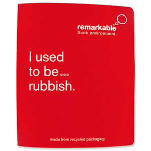 Remarkable Recycled Packaging Ring Binder 2 O-Ring Size 25mm A4 Red [Pack 10]