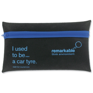 Remarkable Recycled Tyre Pencil Case Black/Blue