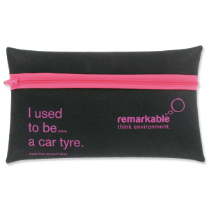 Remarkable Recycled Tyre Pencil Case Black/Pink