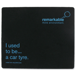 Remarkable Recycled Tyre Mouse Mat Black/Blue [Pack 10]