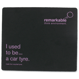 Remarkable Recycled Tyre Mouse Mat Black/Purple [Pack 10]