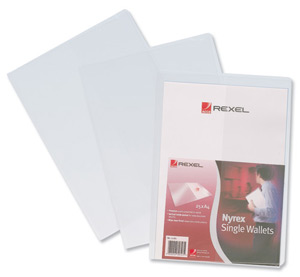 Rexel Nyrex Single Wallet with Vertical Inside Pocket A4 Clear Ref 12181 [Pack 25]