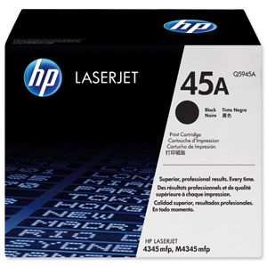Hewlett Packard [HP] No. 45A Laser Toner Cartridge Page Life 18000pp Black Ref Q5945A Ident: 814U