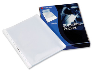 Rexel Superfine Pocket Multipunched Lightweight Polypropylene Top-opening A4 Clear Ref 11040 [Pack 100]