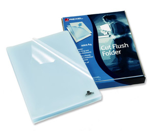 Rexel Cut Flush Folder Polypropylene Copy-secure Embossed Finish A4 Clear Ref 12215 [Pack 100]