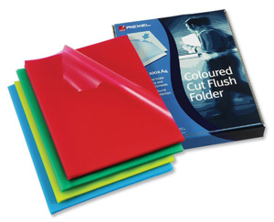 Rexel Cut Flush Folder Polypropylene Copy-secure Embossed Finish A4 Assorted Ref 12216AS [Pack 100]