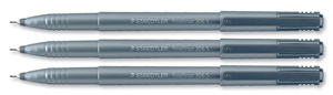 Staedtler 306S Fineliner Pen Fibre-tipped 0.8mm Tip 0.3mm Line Black Ref 306S-9 [Pack 10]
