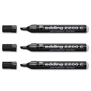 Edding 2200C Permanent Marker Chisel Tip 1-5mm Line Black Ref 2200C-001 [Pack 10]