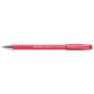 Paper Mate Flexgrip Ultra Ball Point Pen Medium 1.0mm Tip 0.4mm Line Red Ref S0190133 [Pack 12]