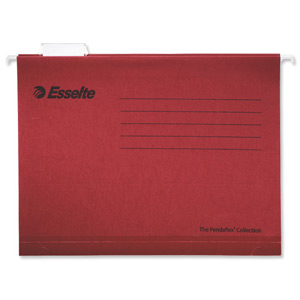 Esselte Pendaflex Suspension File Kraft V-Base 15mm to Square 30mm A4 Red Ref 90373 [Pack 25]