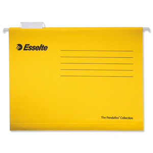 Esselte Pendaflex Suspension File Kraft V-Base 15mm to Square 30mm A4 Yellow Ref 90372 [Pack 25]
