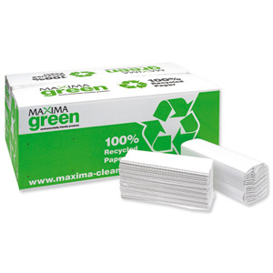 Maxima Green Hand Towels C-fold 2-Ply 120 Sheets White Ref VMAX5052 [Pack 20]