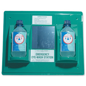Wallace Cameron First-Aid Emergency Eyewash Station 2 x 500ml Bottles W206xD49xH205mm Ref 2402028